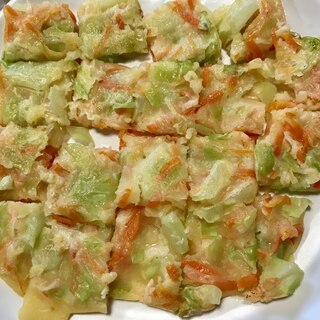 【離乳食後期】野菜たっぷりお好み焼き